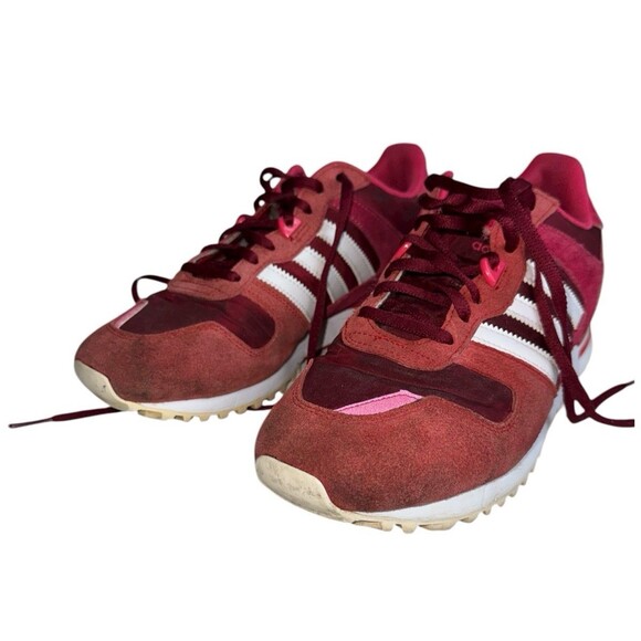 Adidas ZX 700 G95955 Burgundy Red White Suede Sneakers US size 8 - Picture 4 of 16